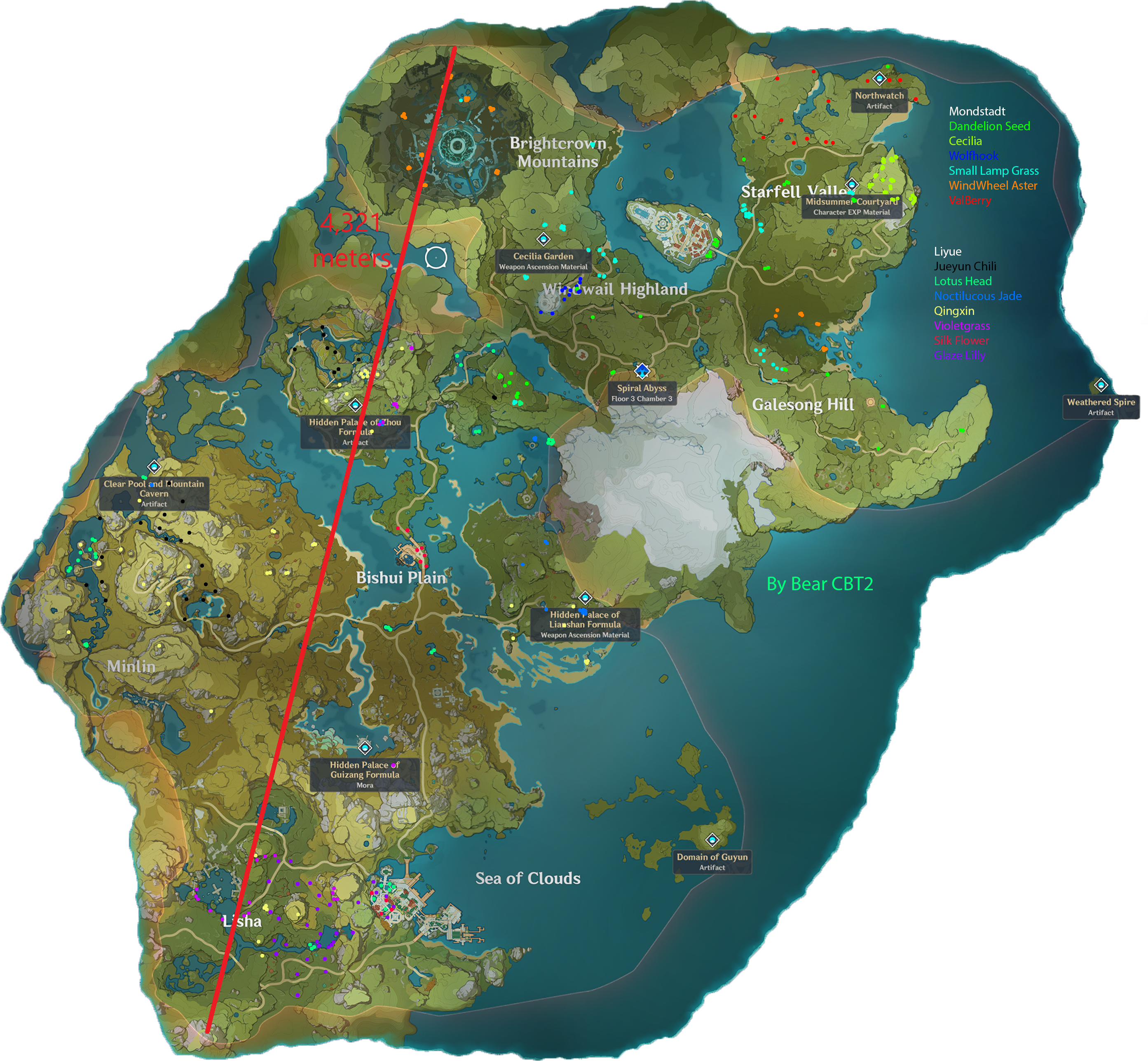 Estimate Of The Size Of Teyvat S Map Genshin Impact Official Community