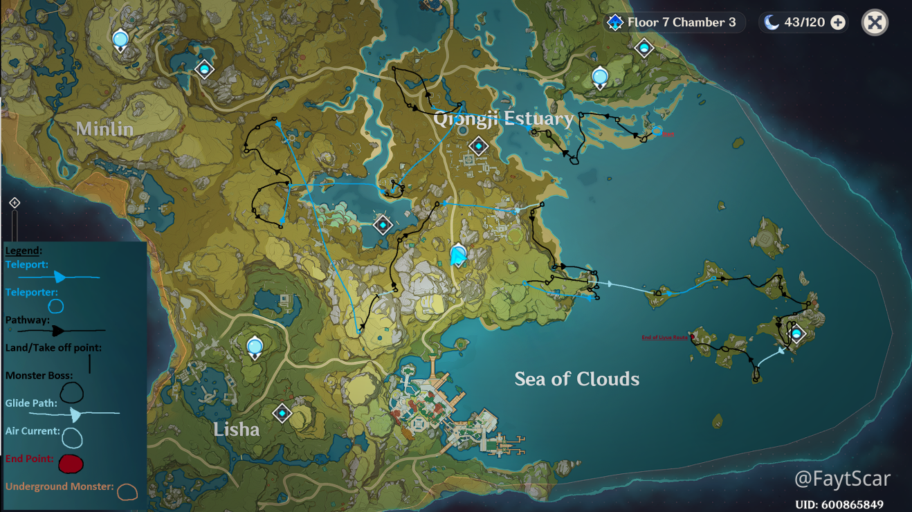 Облачное море геншин импакт карта