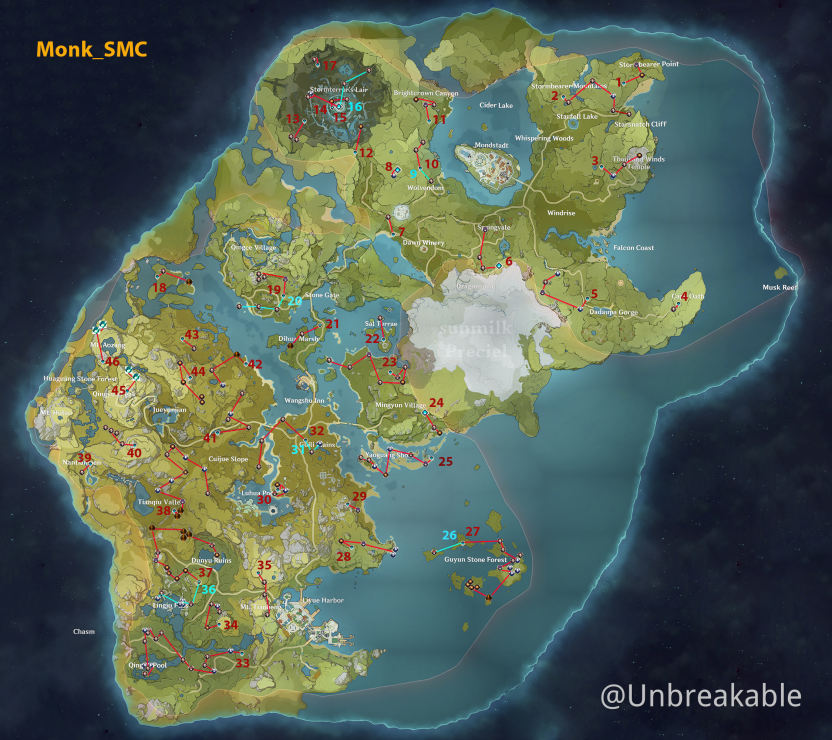 Elite monsters farming route Genshin Impact Official