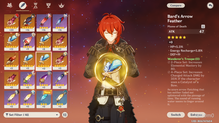 The gold artifacts wont say New if just obtain it