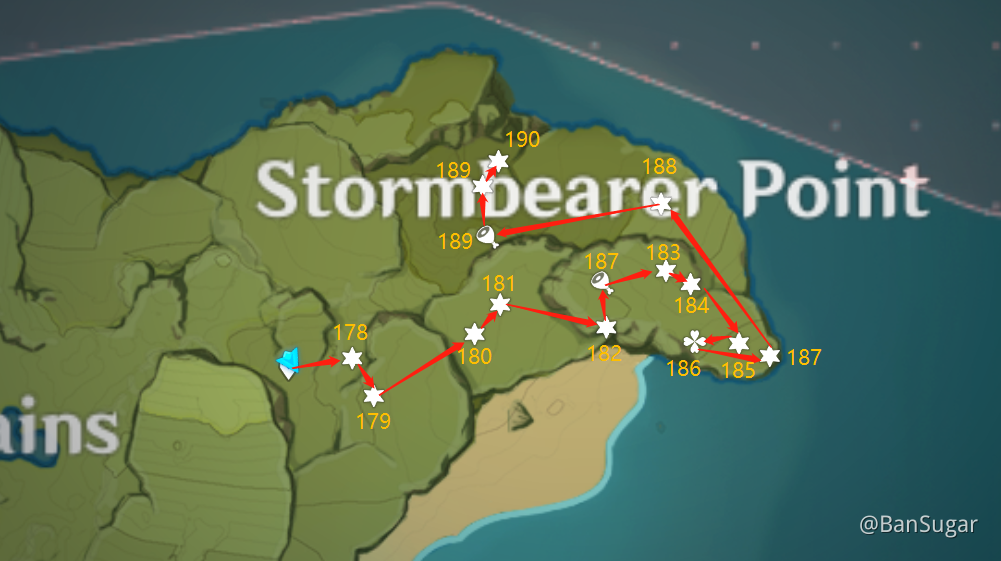 [Guide] Mondstadt Efficient Chests Route Stormbearer Point (178190