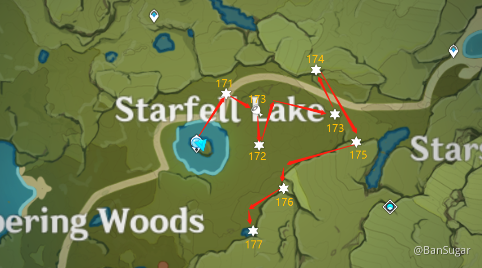 [Guide] Mondstadt Efficient Chests Route Starfell Lake (171177