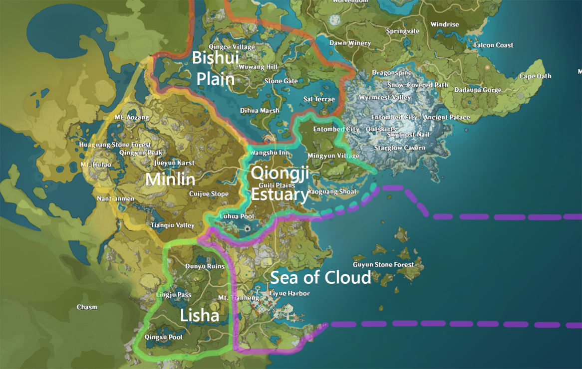 Genshin Impact Regions Map - BEST GAMES WALKTHROUGH