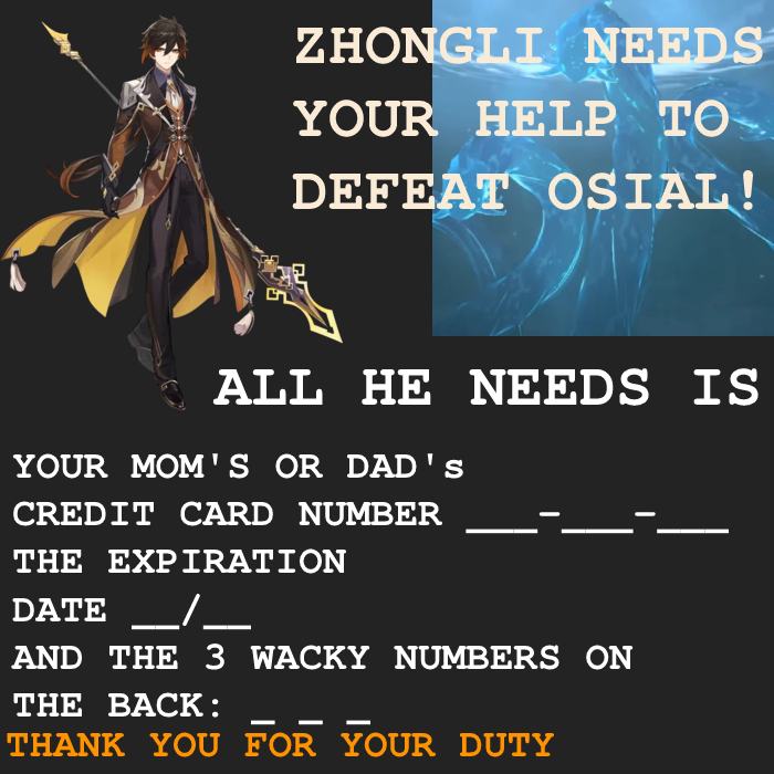 Zhongli needs your Help! - Genshin Impact - Official Community