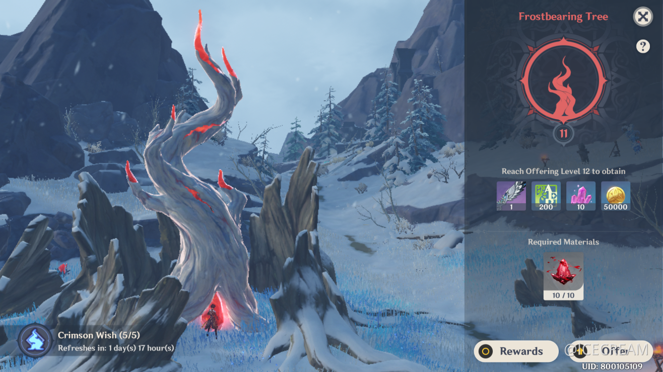 Frostbearing Tree Lvl 12 Genshin Impact Official Community
