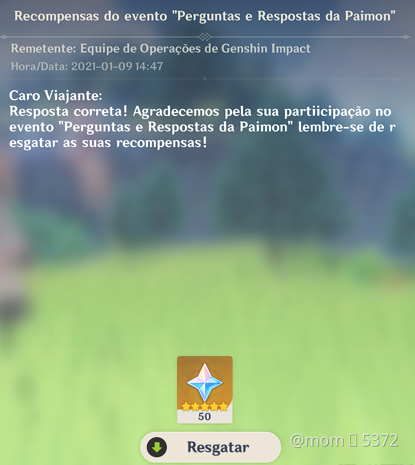 sté on X: oi, passando rapidinho pra avisar que tem um código ativo de  Genshin Impact nos servidores NA! 🌟 Código: GENSHIN1006A 🌟 Rewards: 30  gemas essenciais, 5 xp card de aventureiro