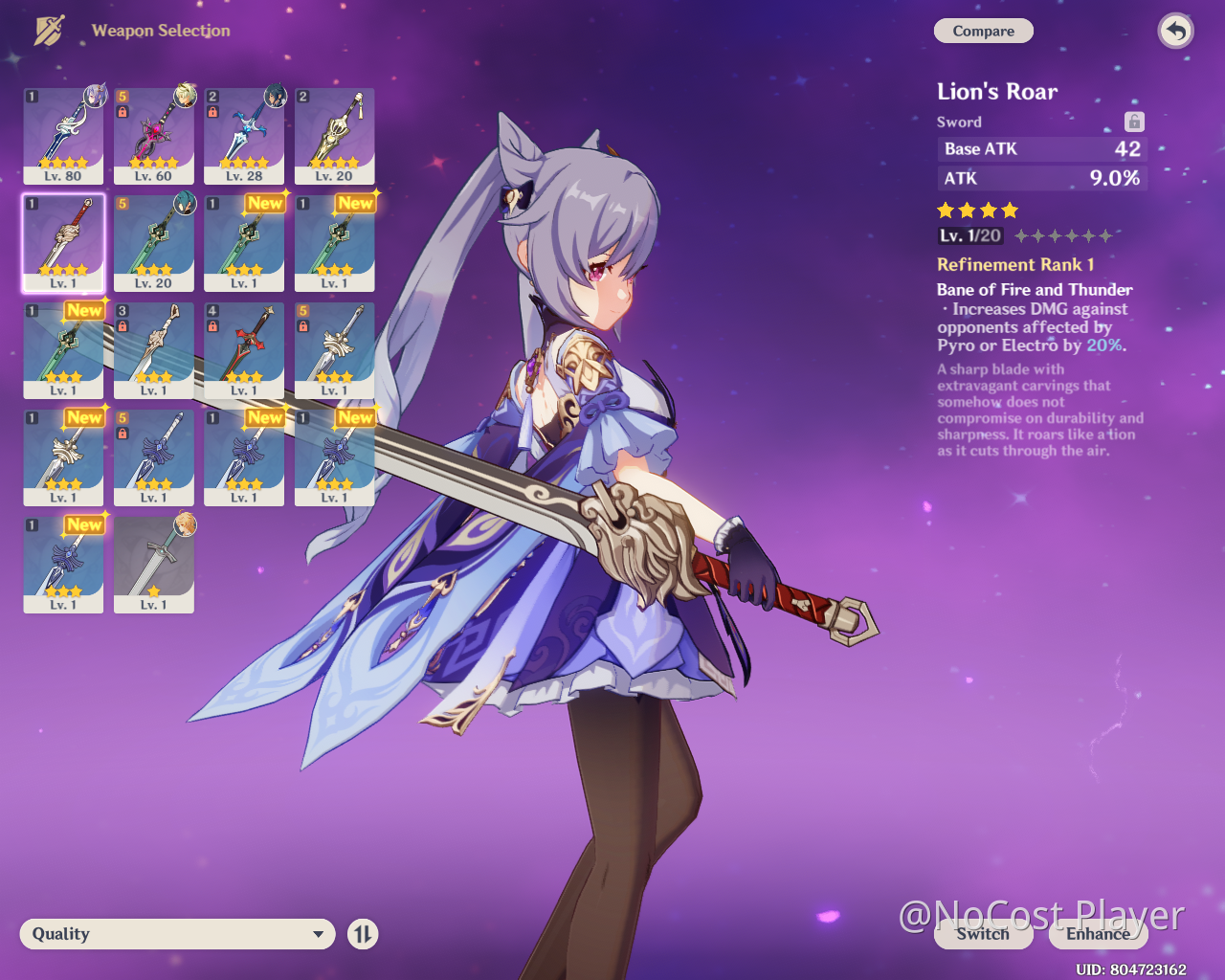 just got keqing, i have lion's roar and the flute... both have