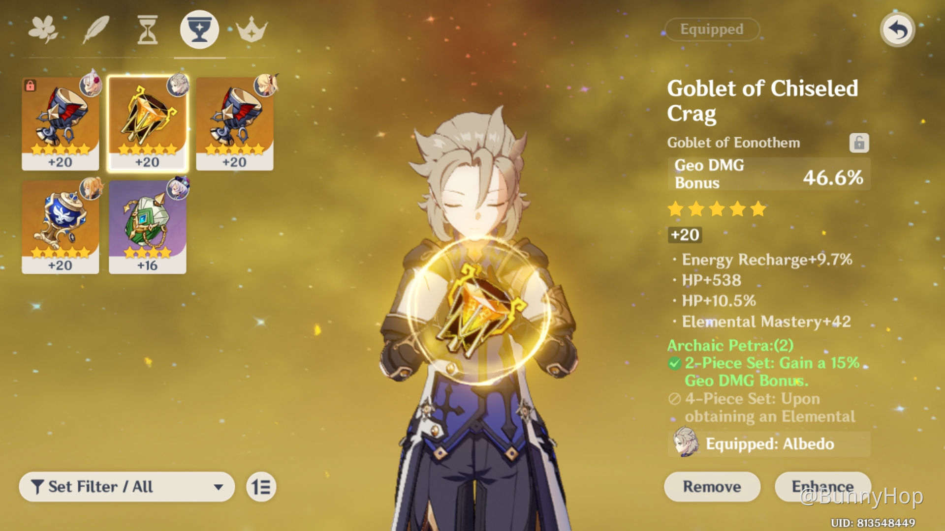 Got geo dmg on a petra goblet but... Genshin Impact HoYoLAB