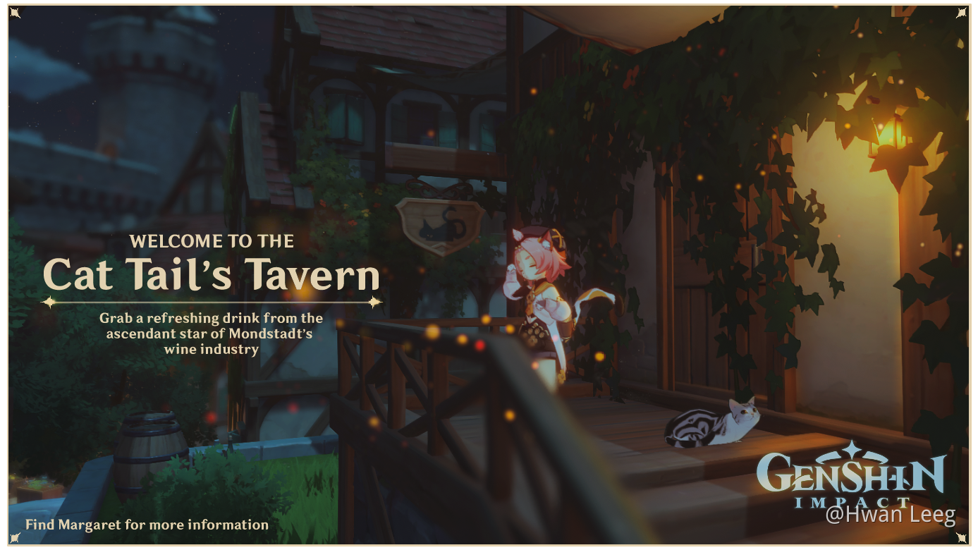 Feeling weary? Grab a drink at Cat Tail's Tavern! (edit) Genshin