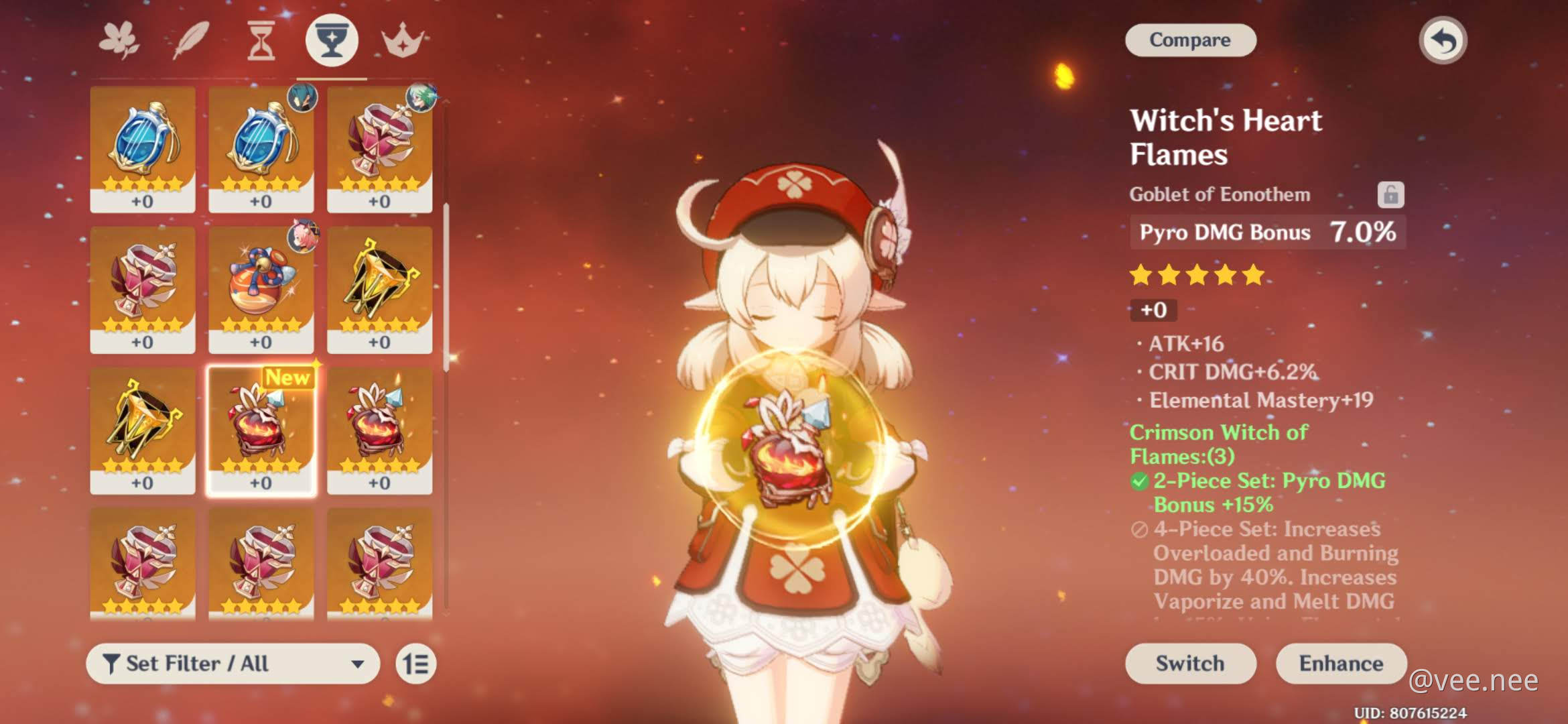 Artifacts for klee Genshin Impact HoYoLAB