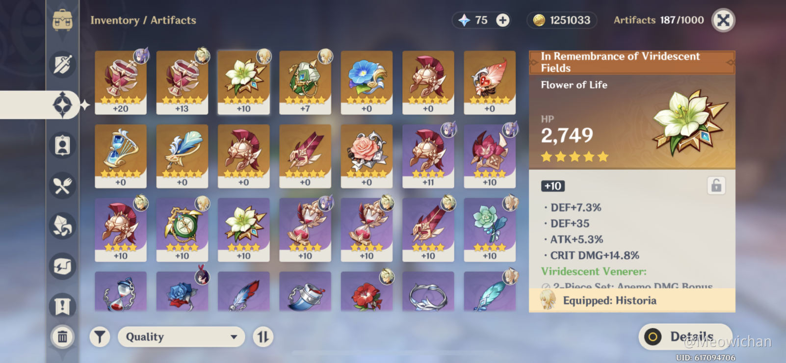 Xiao Artifacts ã‚ž Player Community