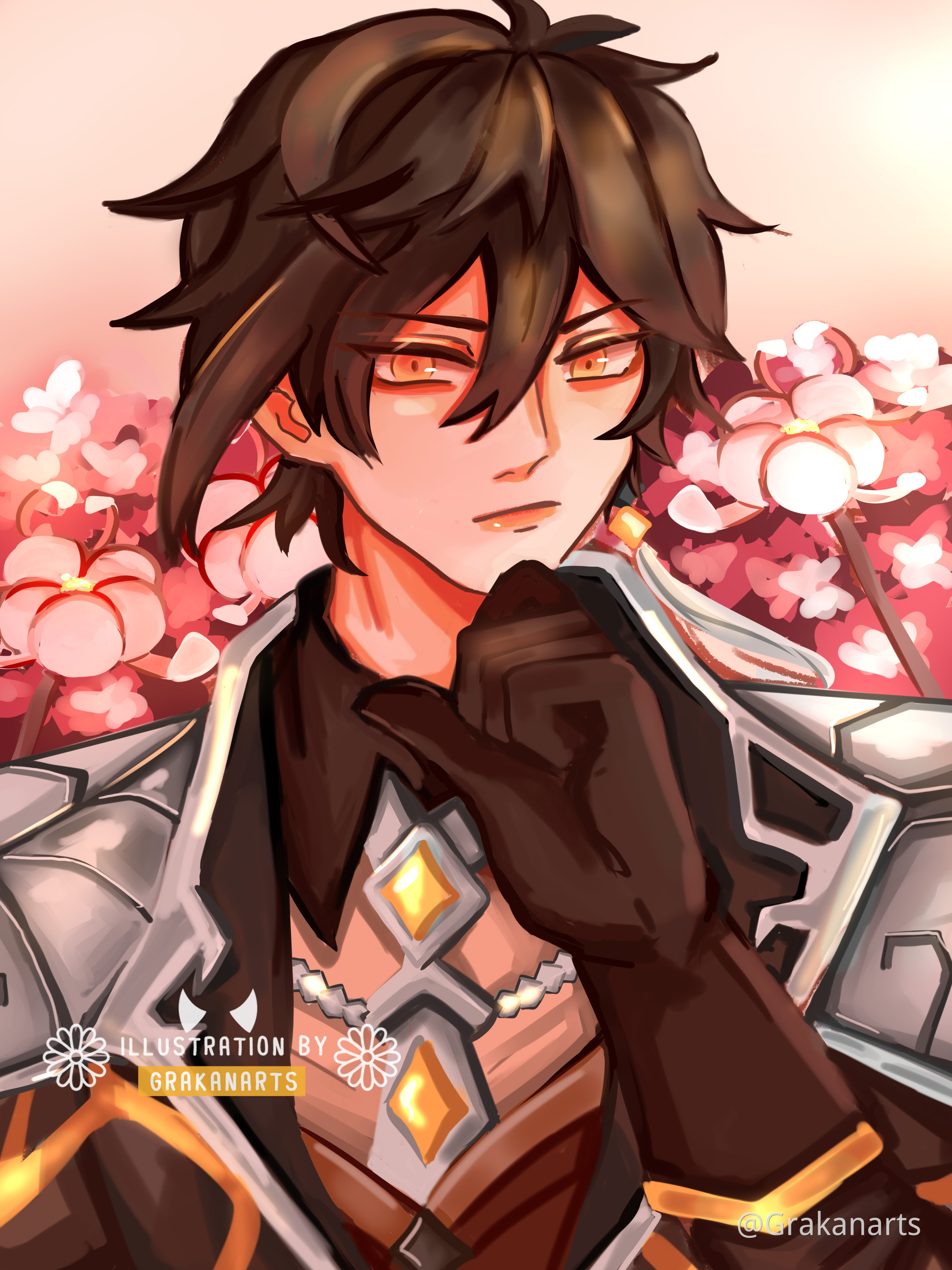 Zhongli with Silk Flowers Genshin Impact HoYoLAB