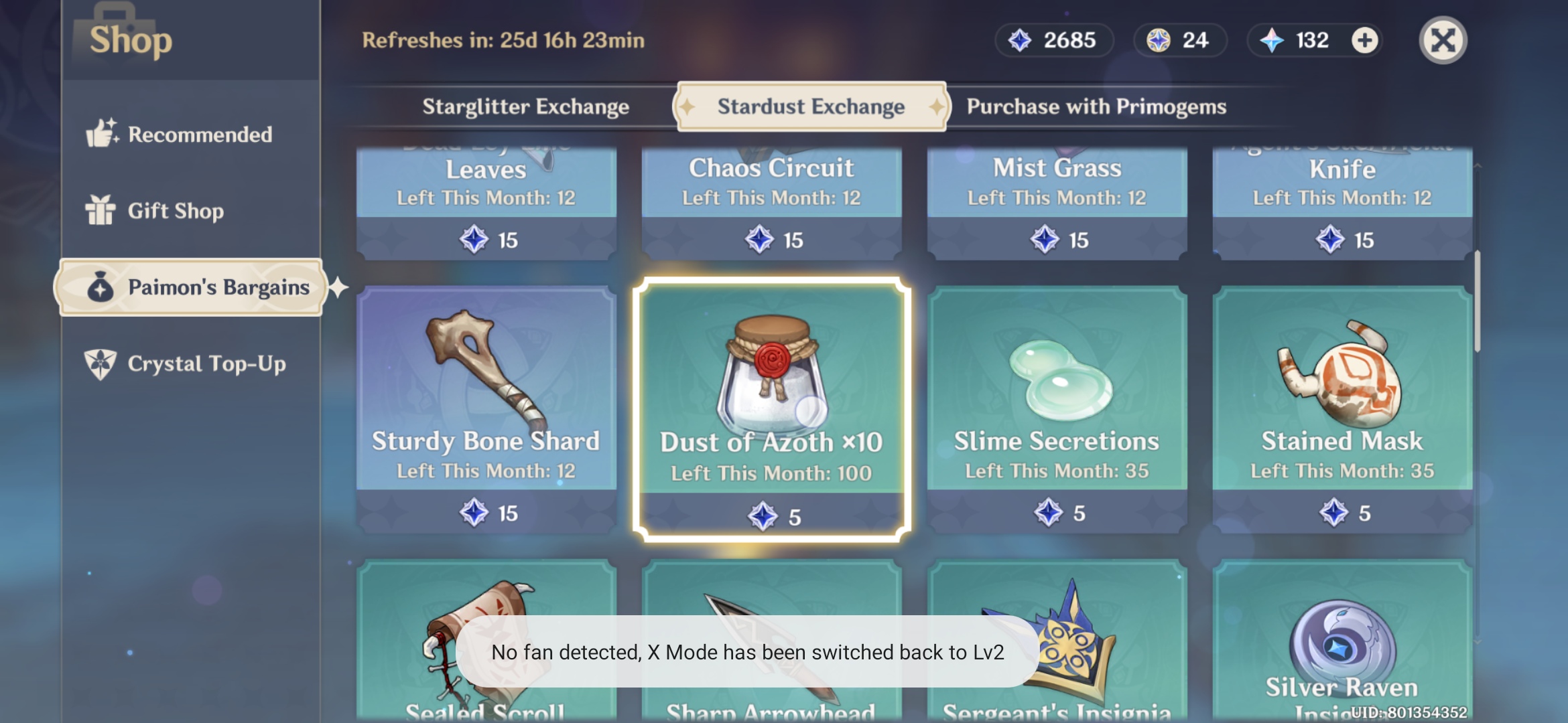 [News] Paimon's Bargains's Stardust Exchange Post-1.3 Update Genshin ...