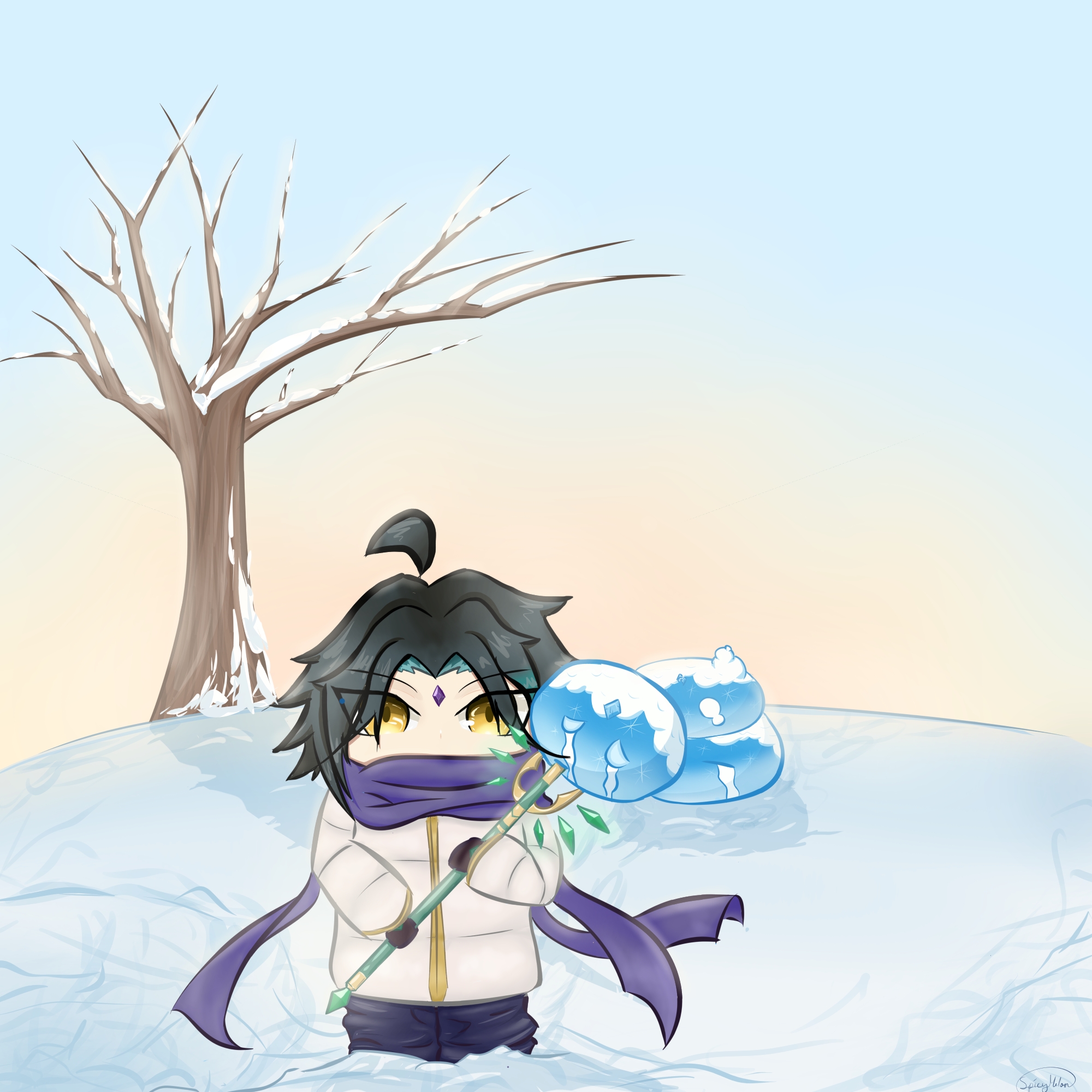 Xiao in the Snow Genshin Impact HoYoLAB