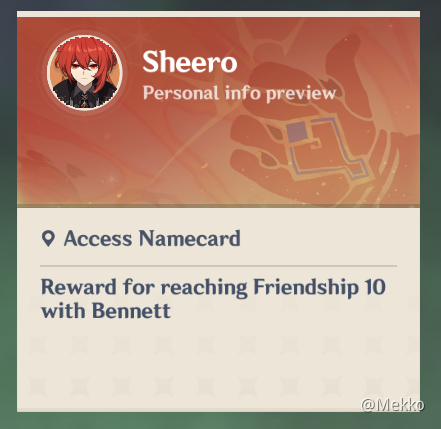 Reaching Friendship 10 With Bennett Namecard Bennett Recognition Awwwwwww Genshin Impact Official Community