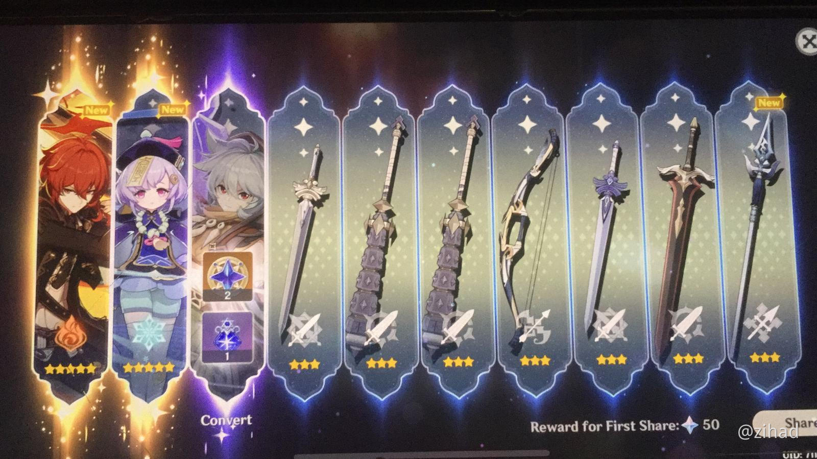 Friend got 2 five star at standard banner Genshin Impact HoYoLAB