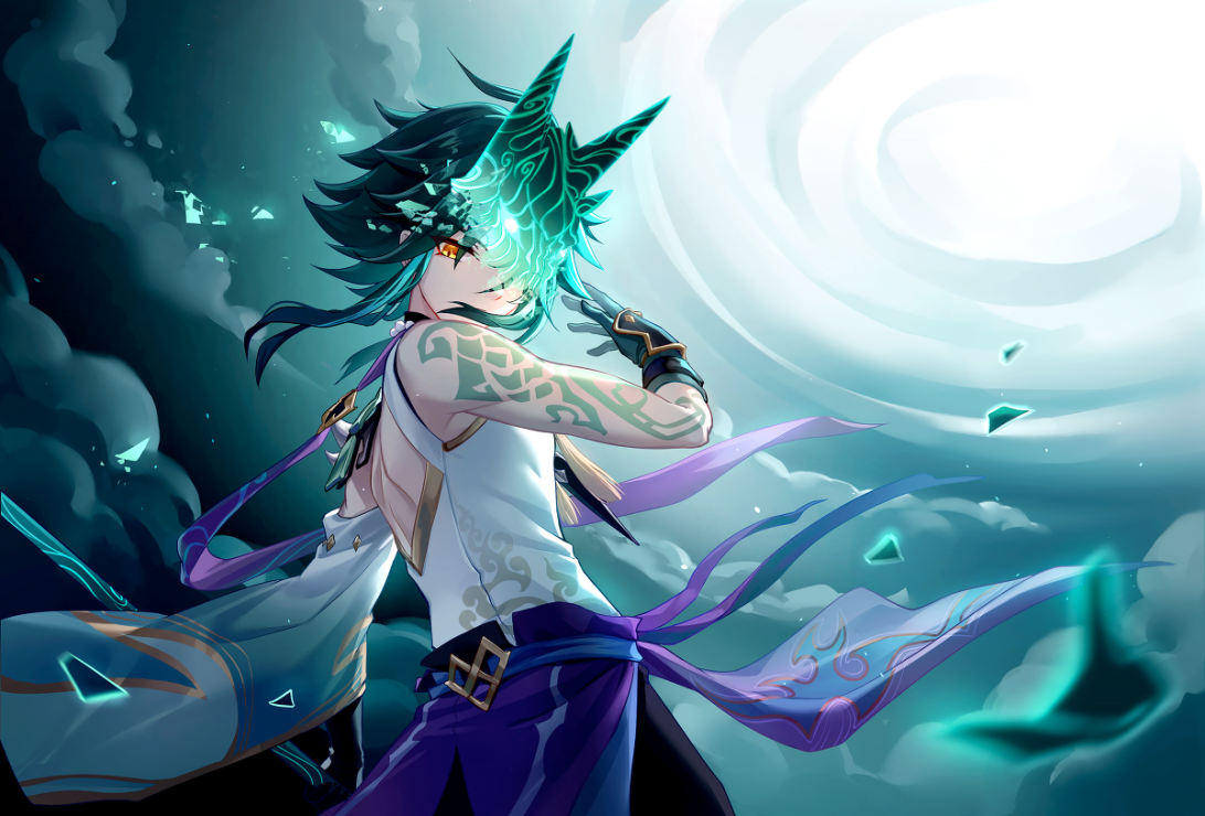 photo Xiao Genshin Impact Fanart Sad xiao bane of all evil w genshin