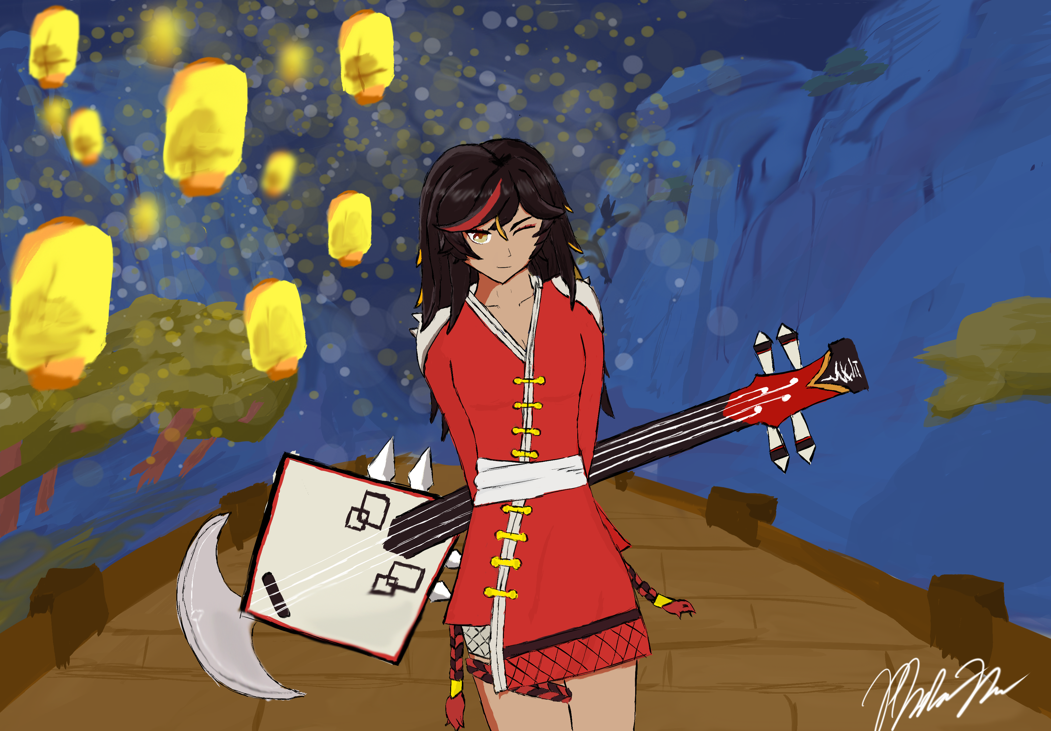 A Sea Of Lights Xinyan Genshin Impact Official Community