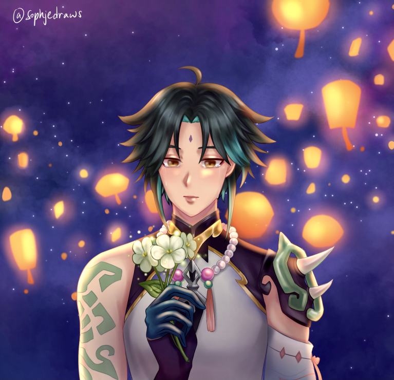 wallpapers Xiao Genshin Impact Fanart Sad lights lonely xiao genshin impact