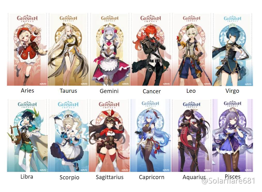 All Genshin Impact Character Ages Birthdays And Zodiac Signs The Hiu ...