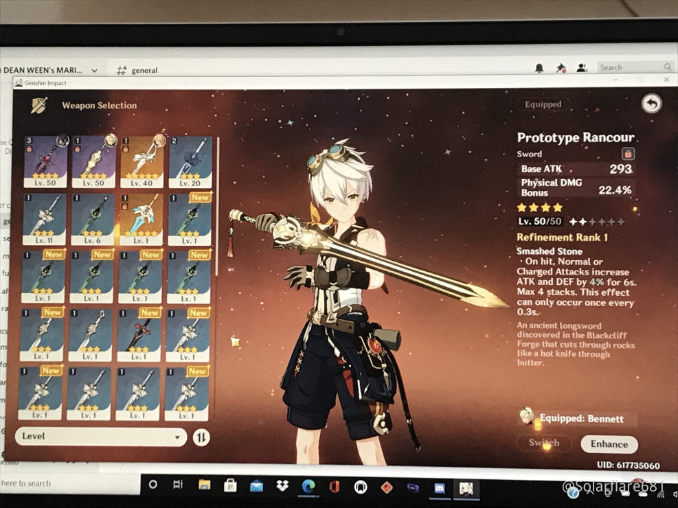 Help With Weapon For Bennett Genshin Impact Official Community