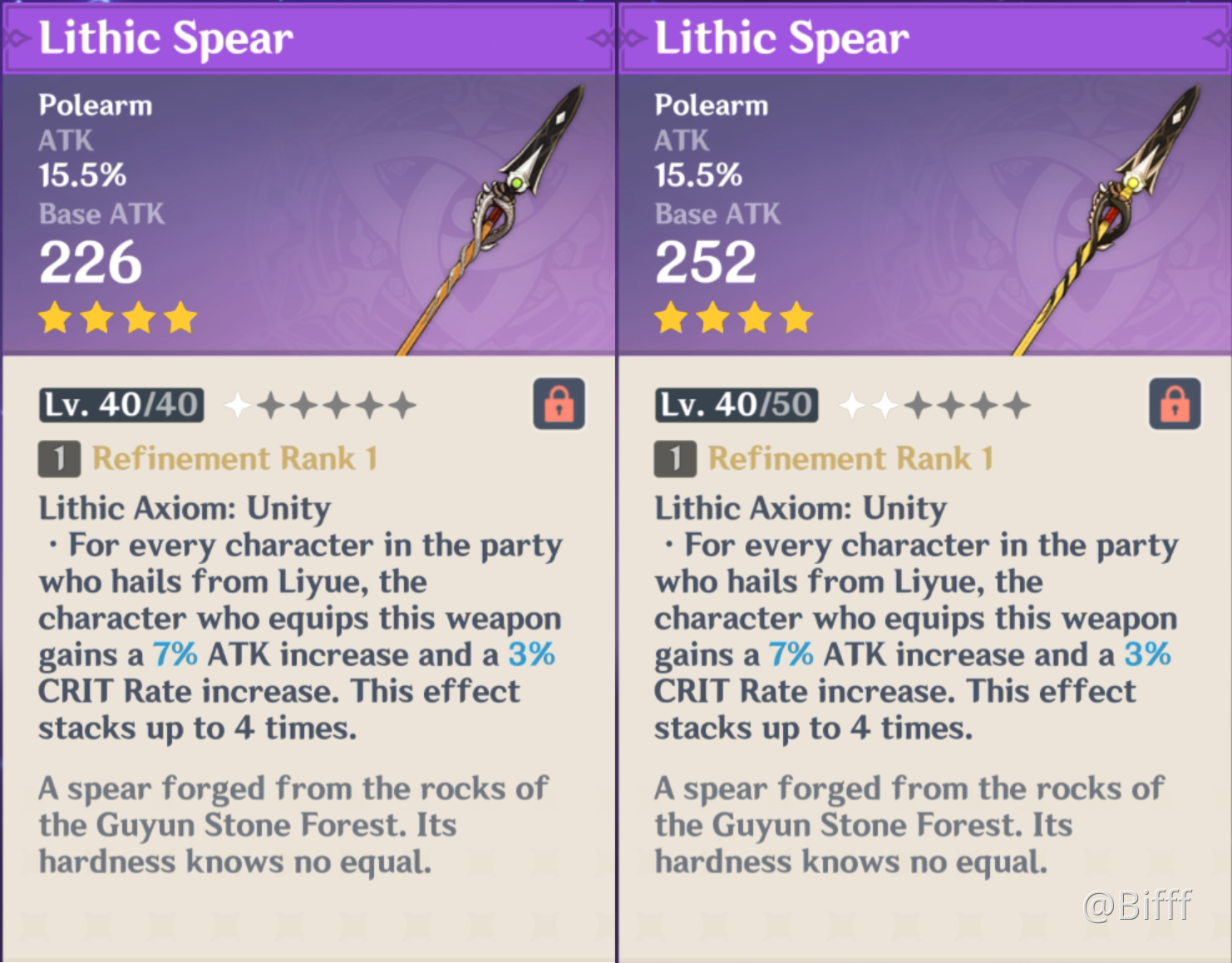 Lithic Spear appearance change at 2 stars Genshin Impact | HoYoLAB