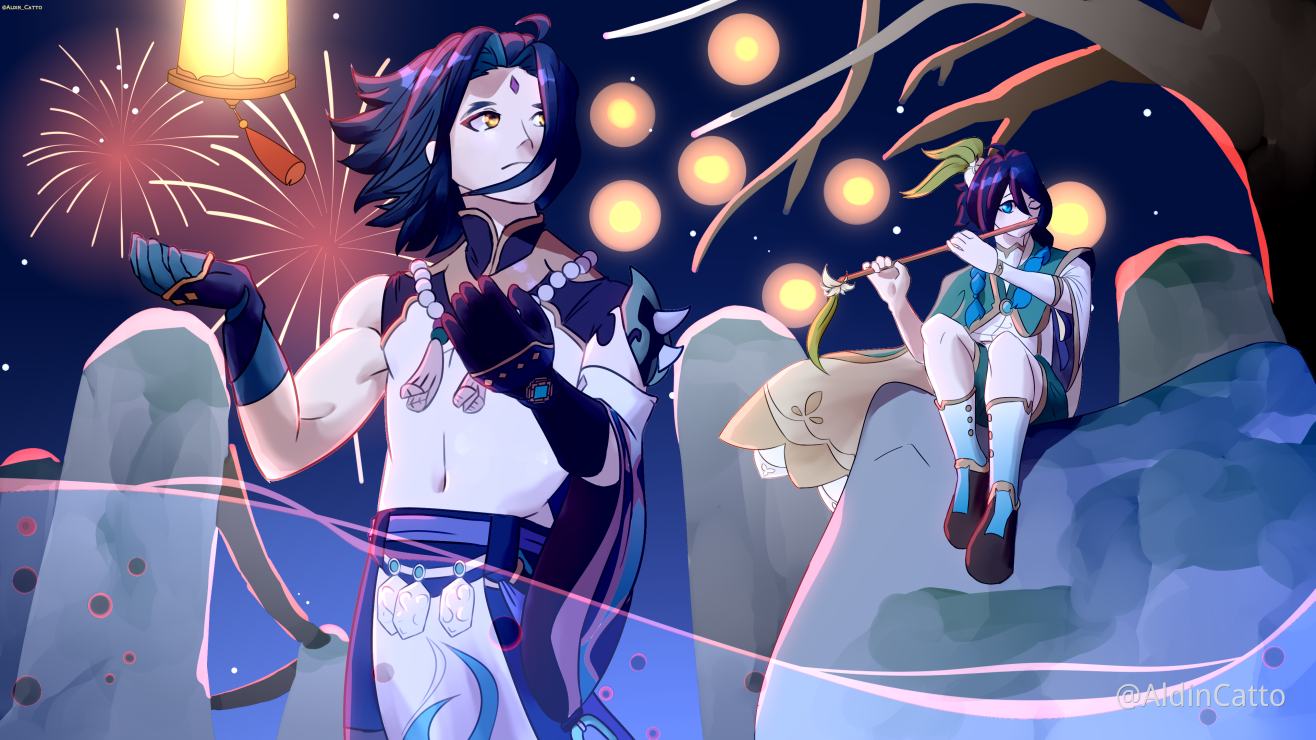 A Sea Of Lights With Our Dear Two Anemo Users Xiao And Venti Genshin Impact Official Community Take a look at xiao's character stories here. venti genshin impact
