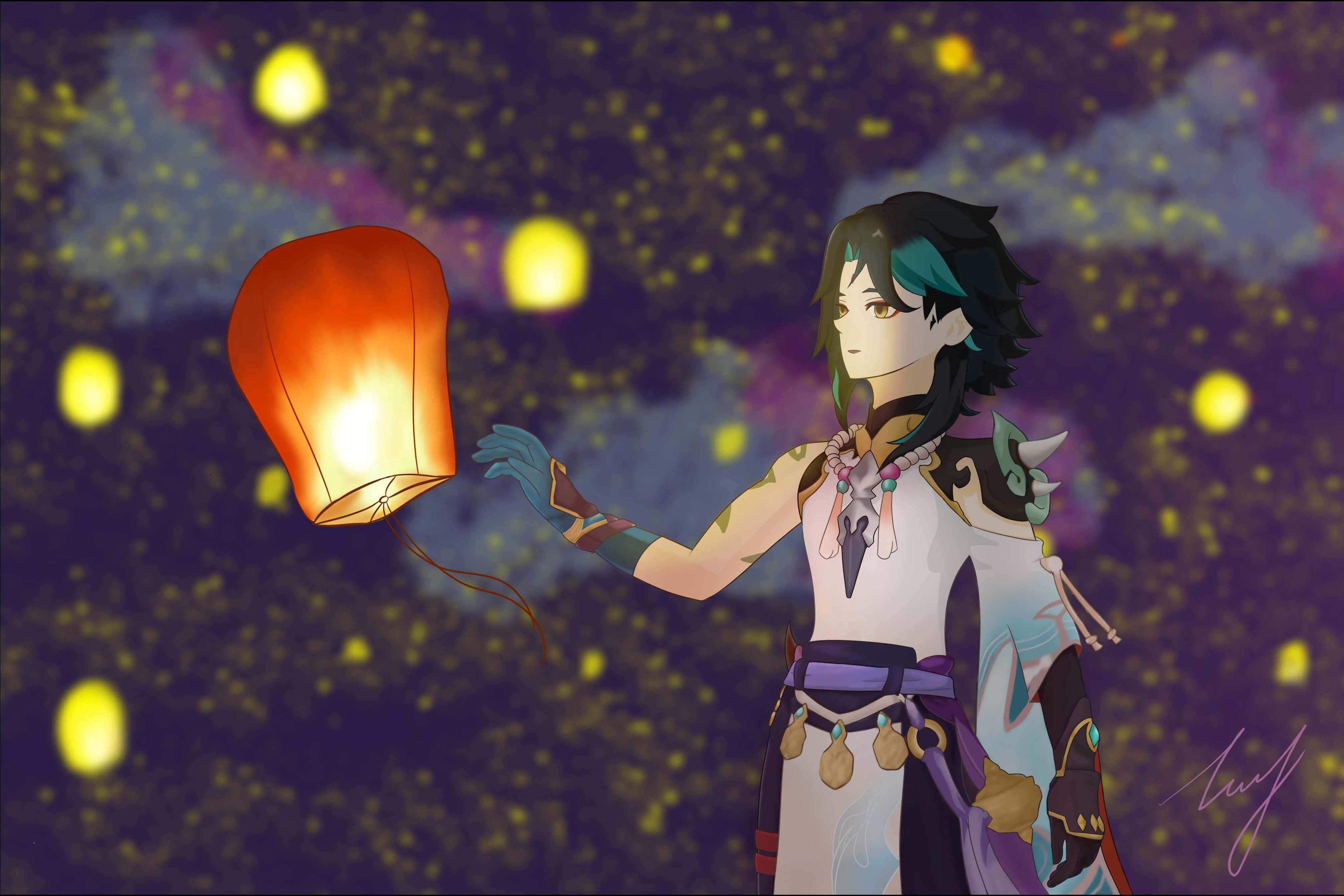 Xiao with a lantern. art for the contest 