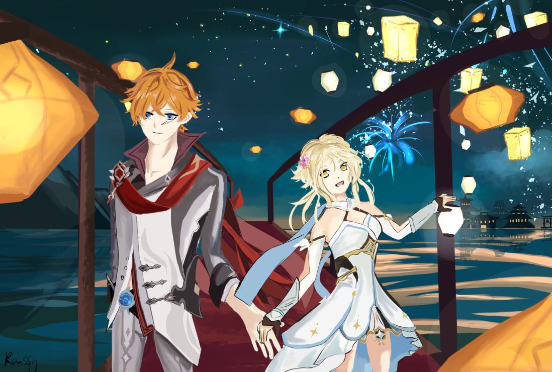 A Sea Of Lights Fireworks For Two Genshin Impact Official Community