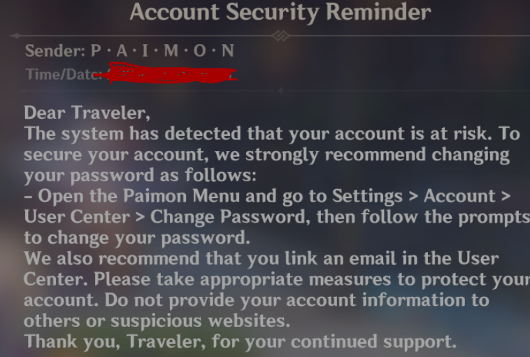 Important announcement for account security genshin impact hoyolab