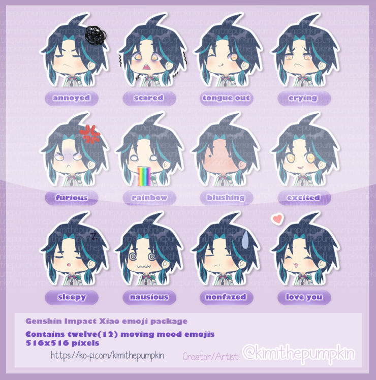 Xiao Chibi Emojies I Made Recently Genshin Impact Official Community