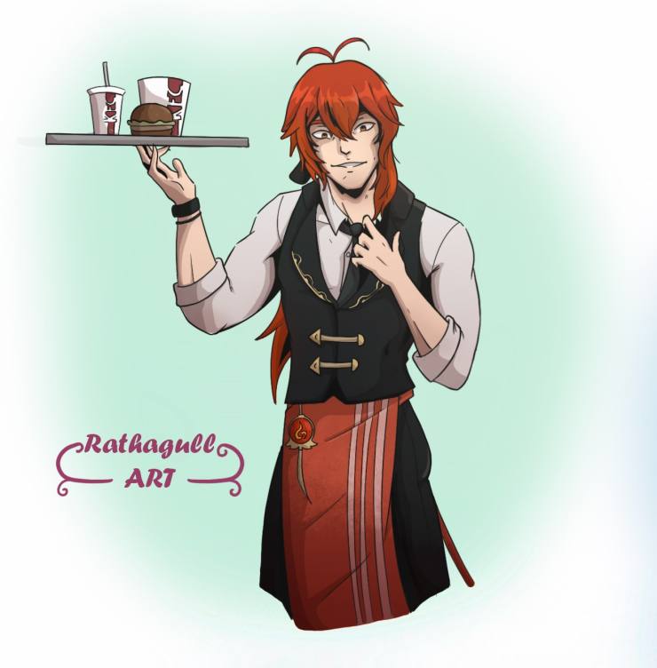 Some Diluc Fanart Genshin Impact Official Community