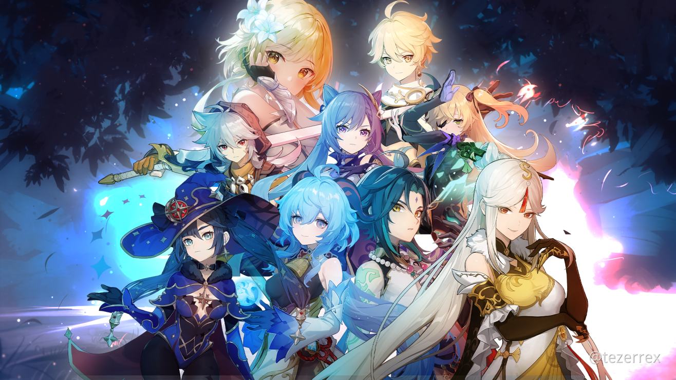 All my favorite characters in one wallpaper - Genshin Impact - Official