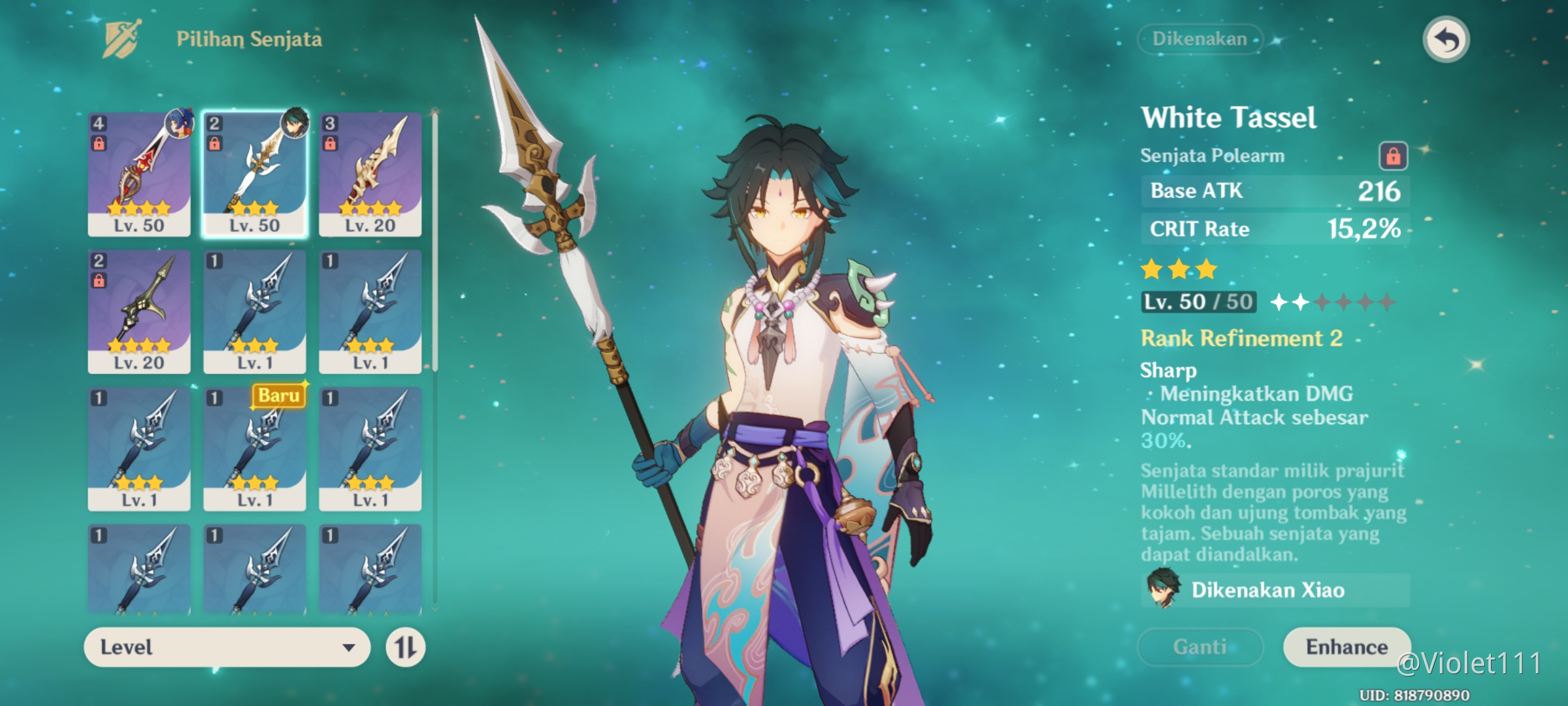 White tassel atau stargliter Genshin Impact HoYoLAB