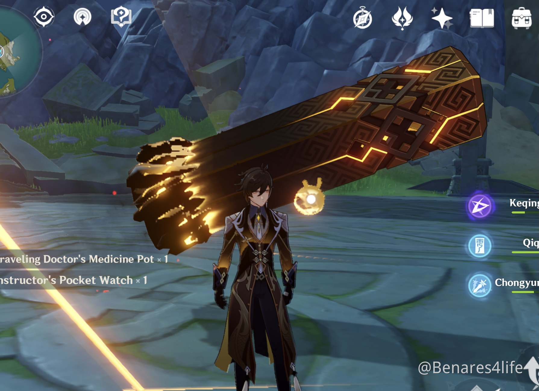 Floating Zhongli pillar... Genshin Impact HoYoLAB