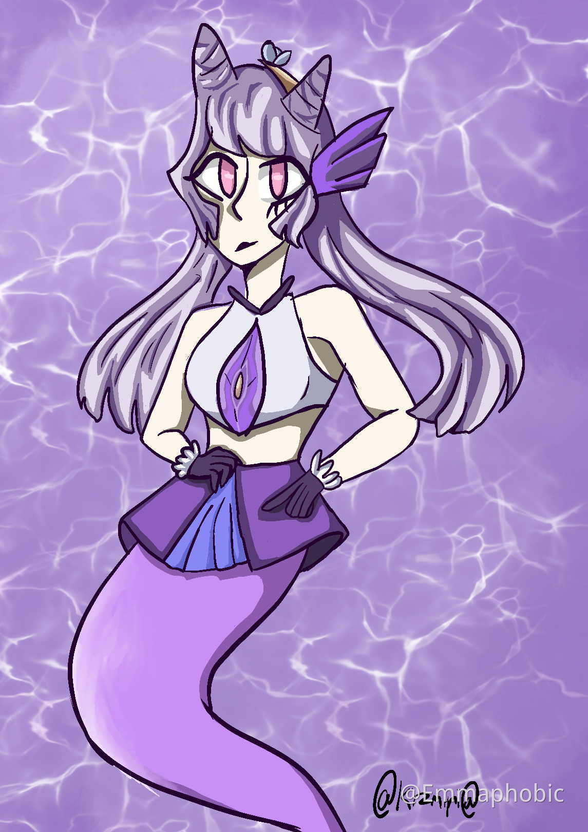 I drew Keqng as a mermaid!!!!! Genshin Impact | HoYoLAB