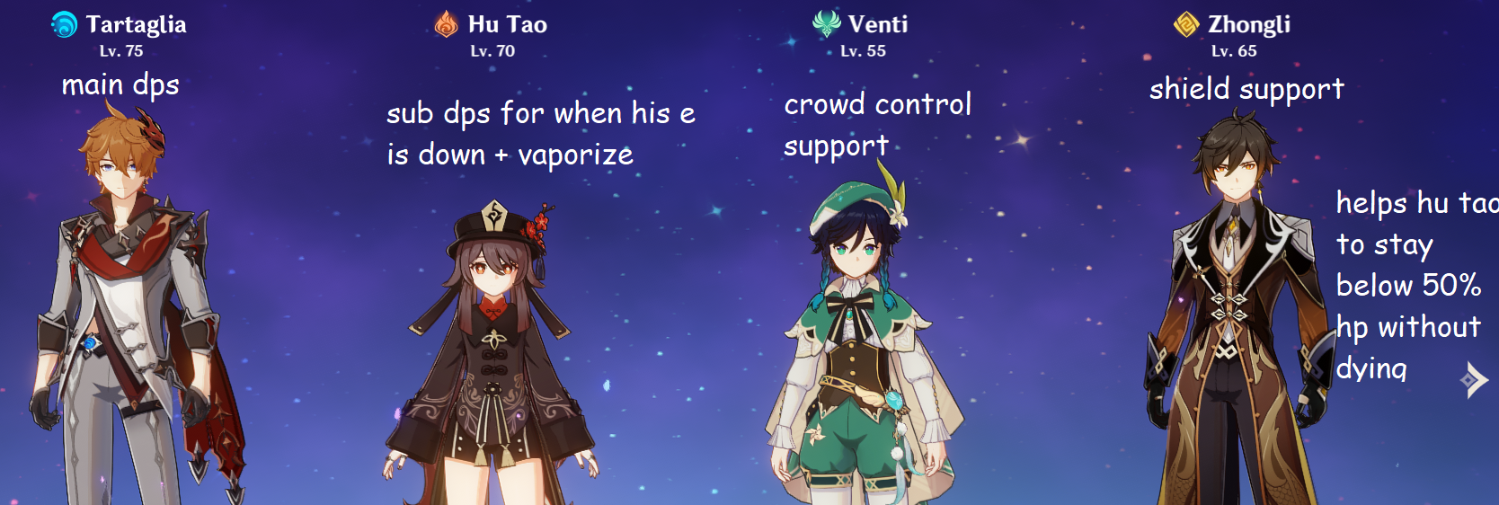 Any ideas regarding a vaporize team for a Hu Tao main? (AR 41) :  r/GenshinImpact