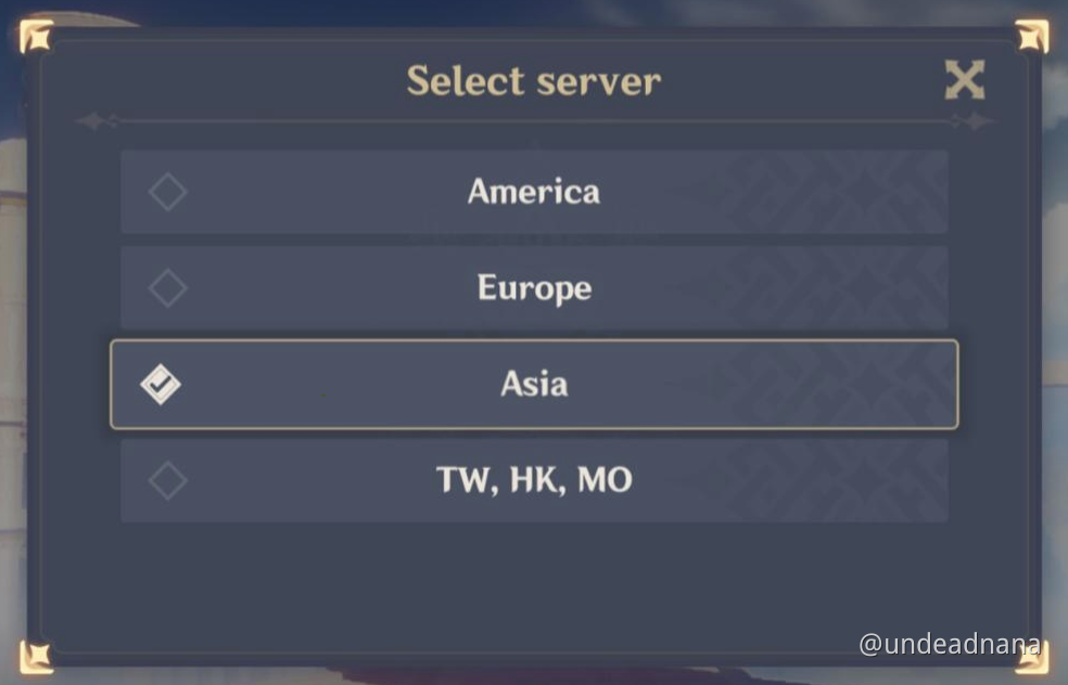 Genshin impact server