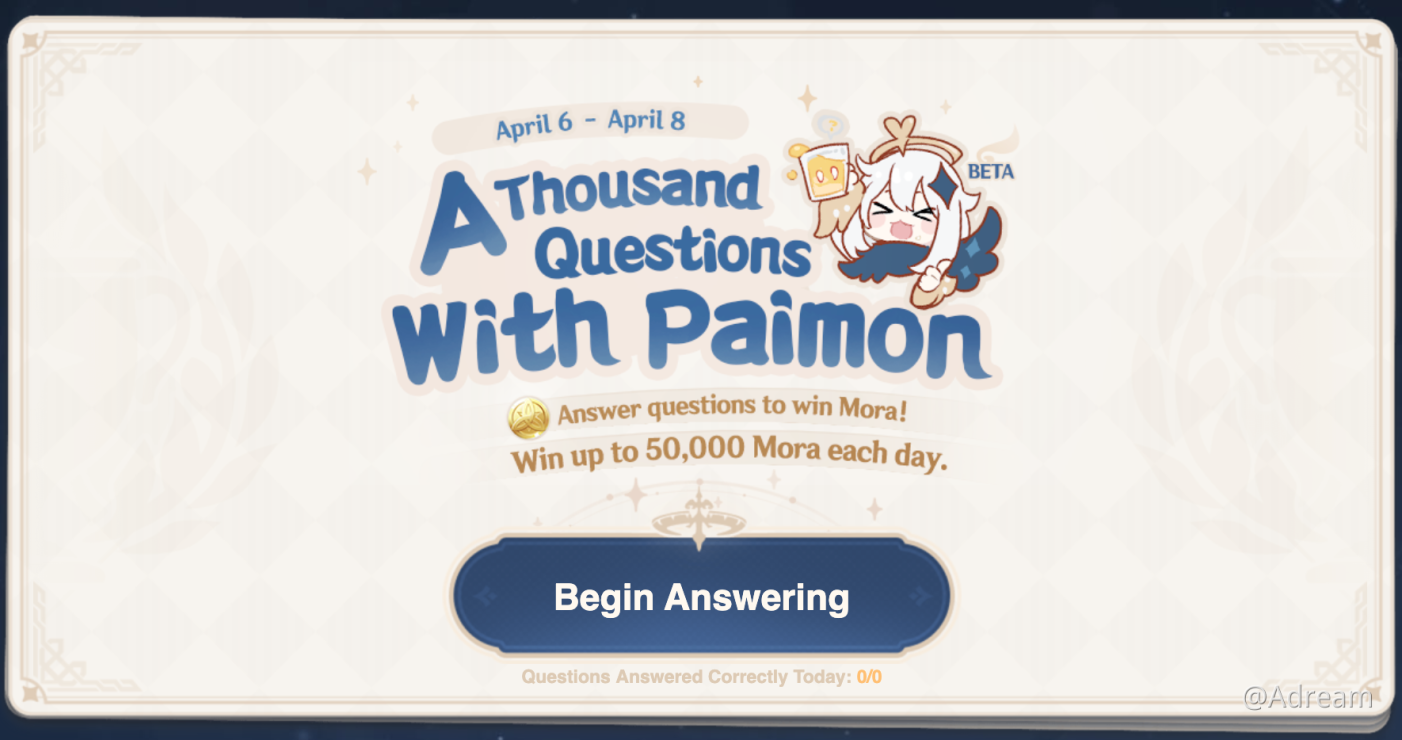 V1 4 Guide A Thousand Questions With Paimon Part 1 2 Alphabetic Order Genshin Impact Official Community