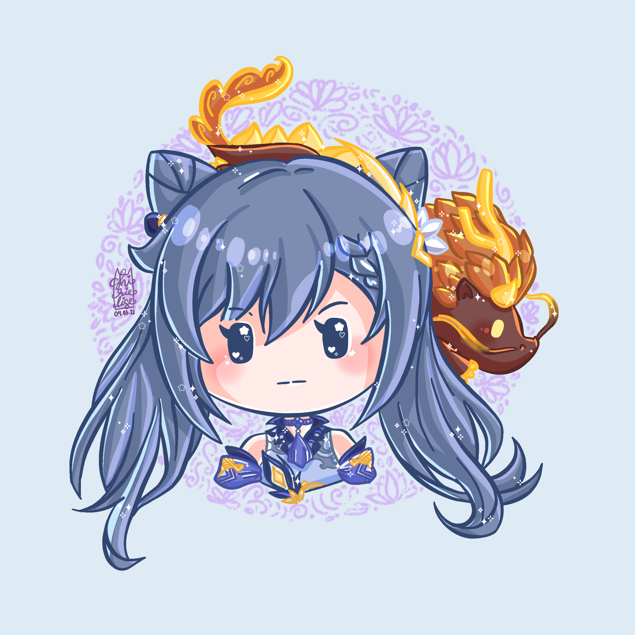 Chibi Keqing by Shirielise Genshin Impact | HoYoLAB