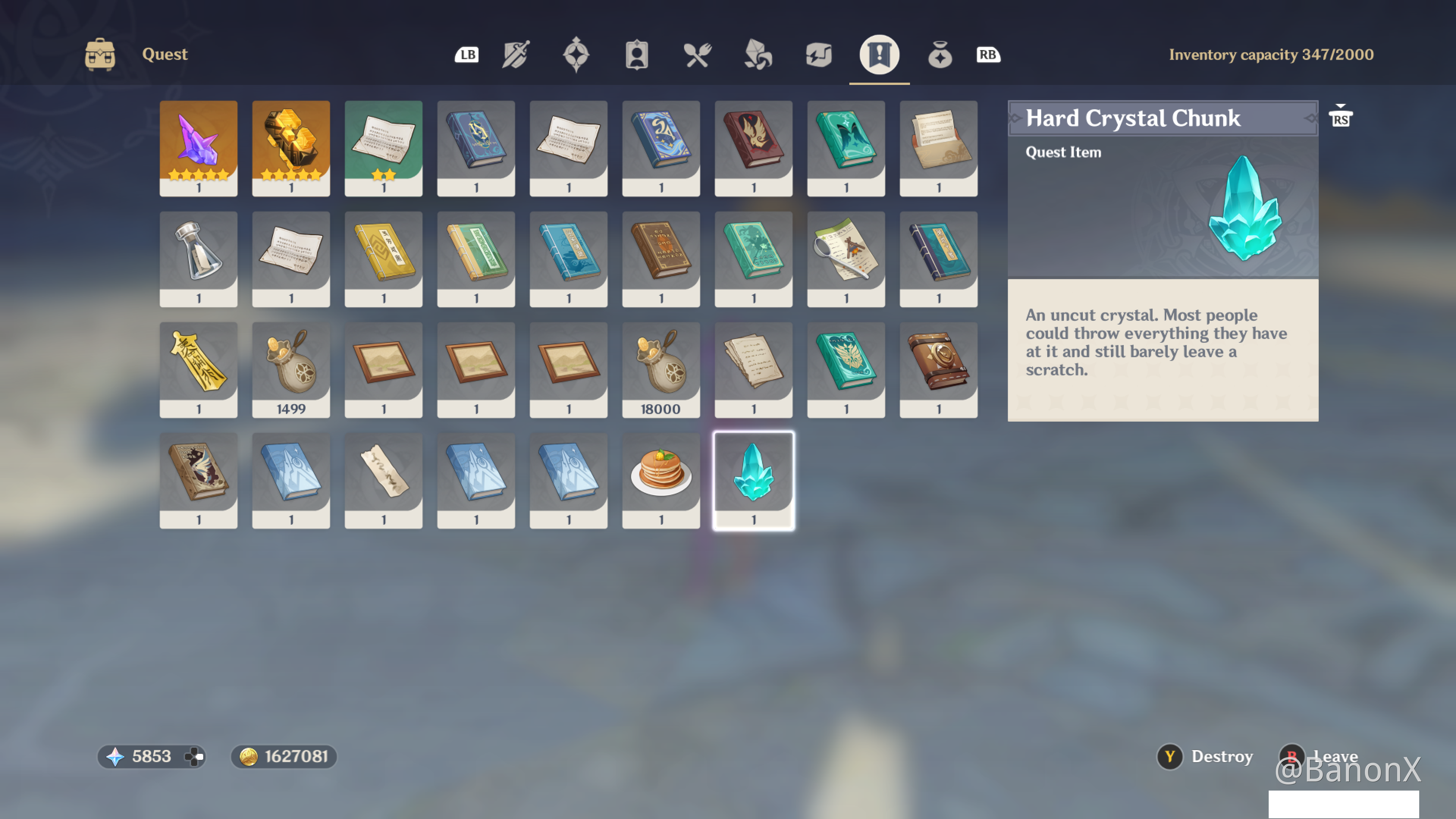 Hard Crystal Chunk in Inventory Genshin Impact HoYoLAB