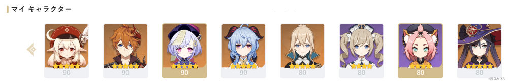 Mihoyolabのマイキャラクターの順番 Mihoyo Player Community