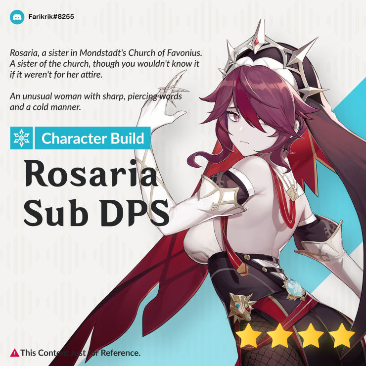 Mini Guide Character Build Rosaria Sub Dps Thorny Benevolence Genshin Impact Official Community