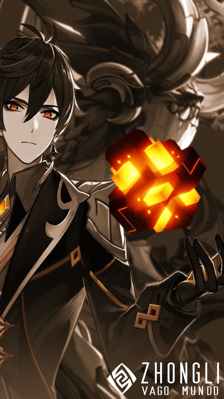 Zhongli Vago Mundo Smartphone Wallpaper Genshin Impact Official Community