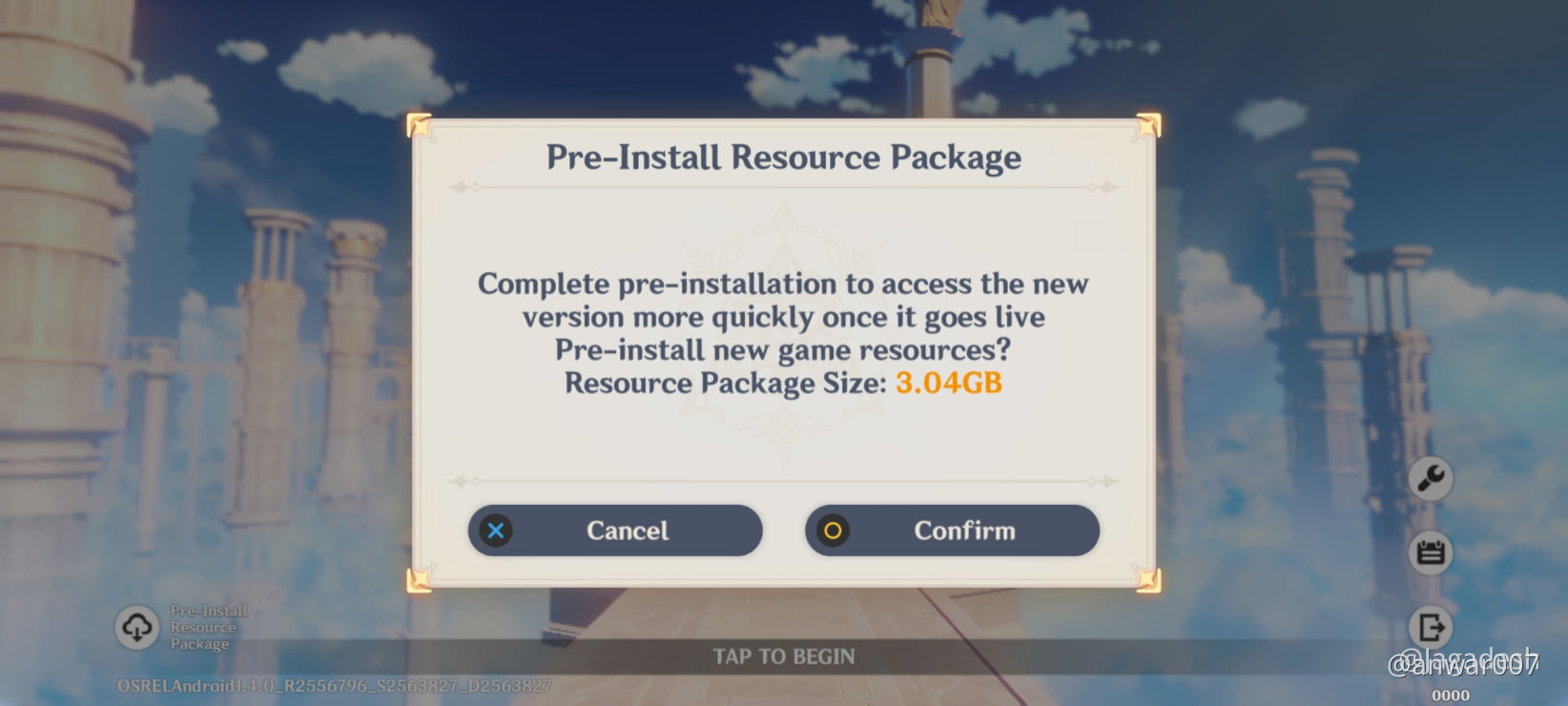 Pack preinstall 3.04GB énorme Genshin Impact HoYoLAB
