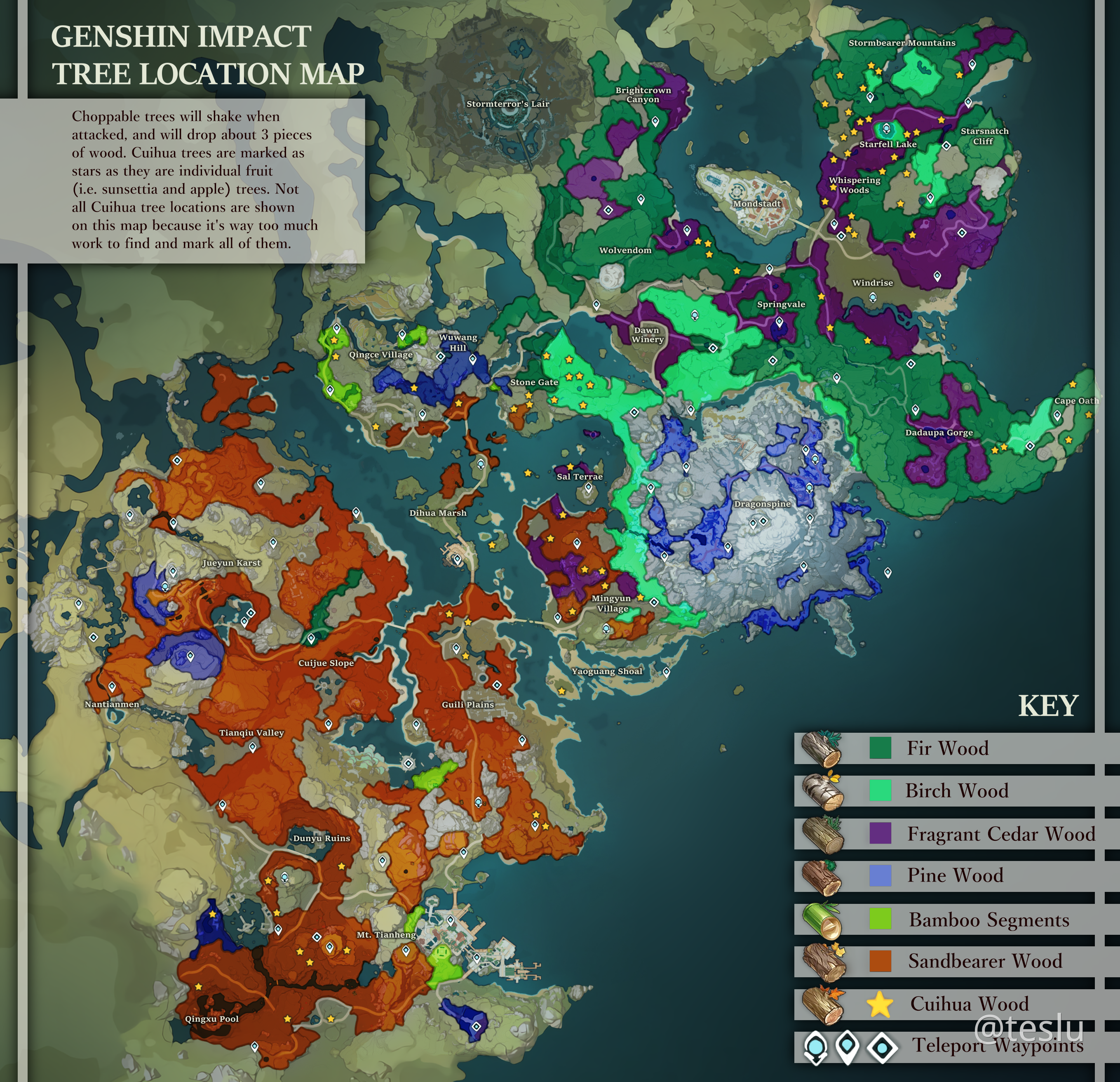 Tree Locations Map Genshin Impact Official Community