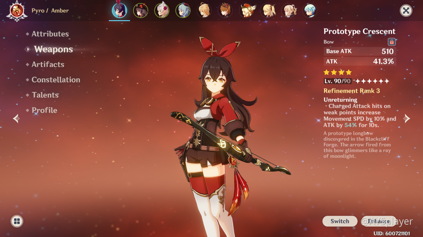 My Amber statistics as of now... Genshin Impact | HoYoLAB