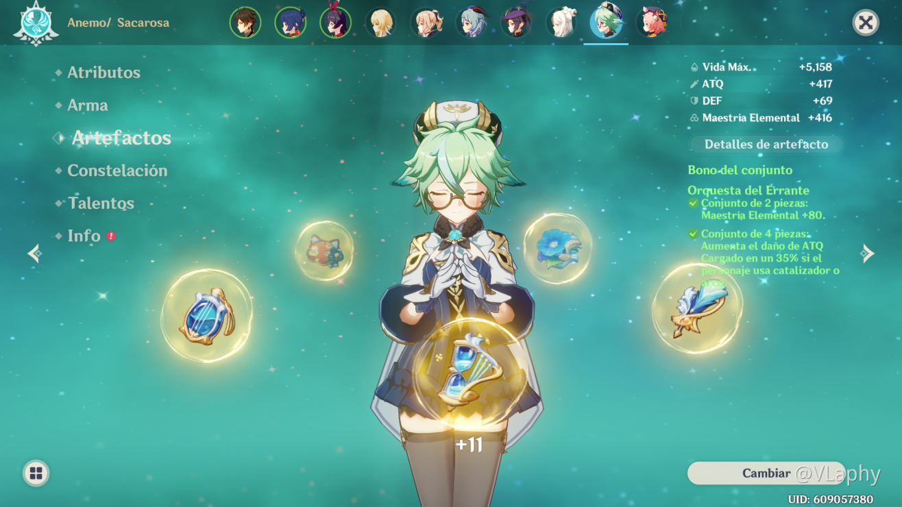 Optimiza personajes SACAROSA Genshin Impact HoYoLAB