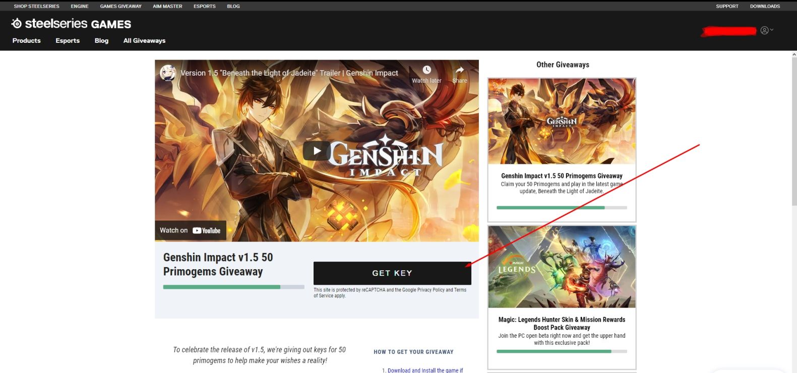 V1 5 Guide Giveaway 50 Primogems Steelseries Games Player Community