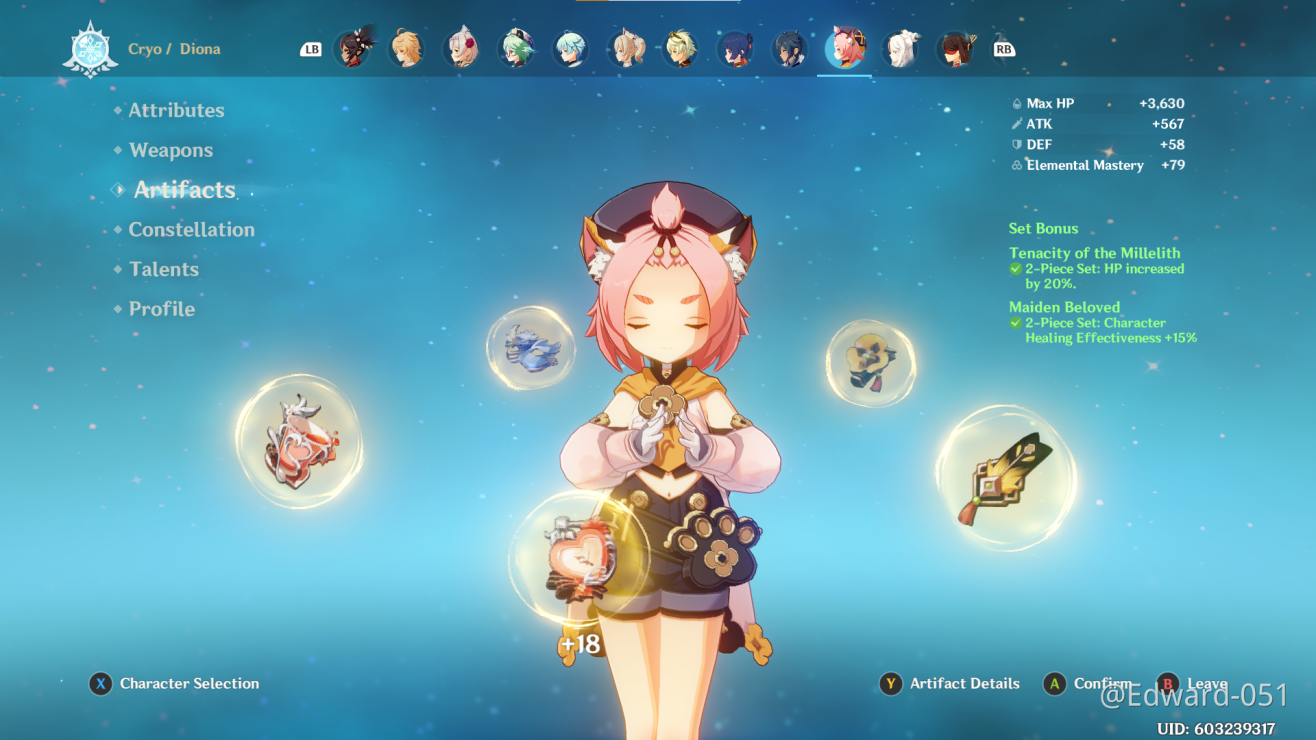 Has Anybody Tested 2 Pc Millelith 2 Pc Maiden S On Diona Genshin Impact Official Community